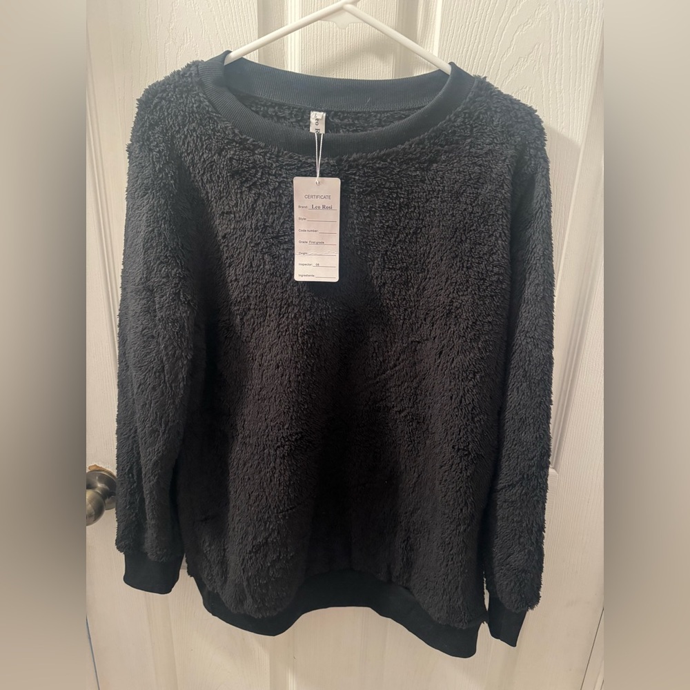 Leo Rosi Black Fleece Crew Neck Sweater